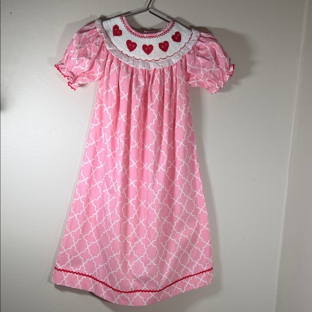 Adorable Pink Heart Kids Dress